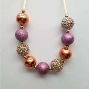 Rose gold Adjustable Bubblegum Necklace